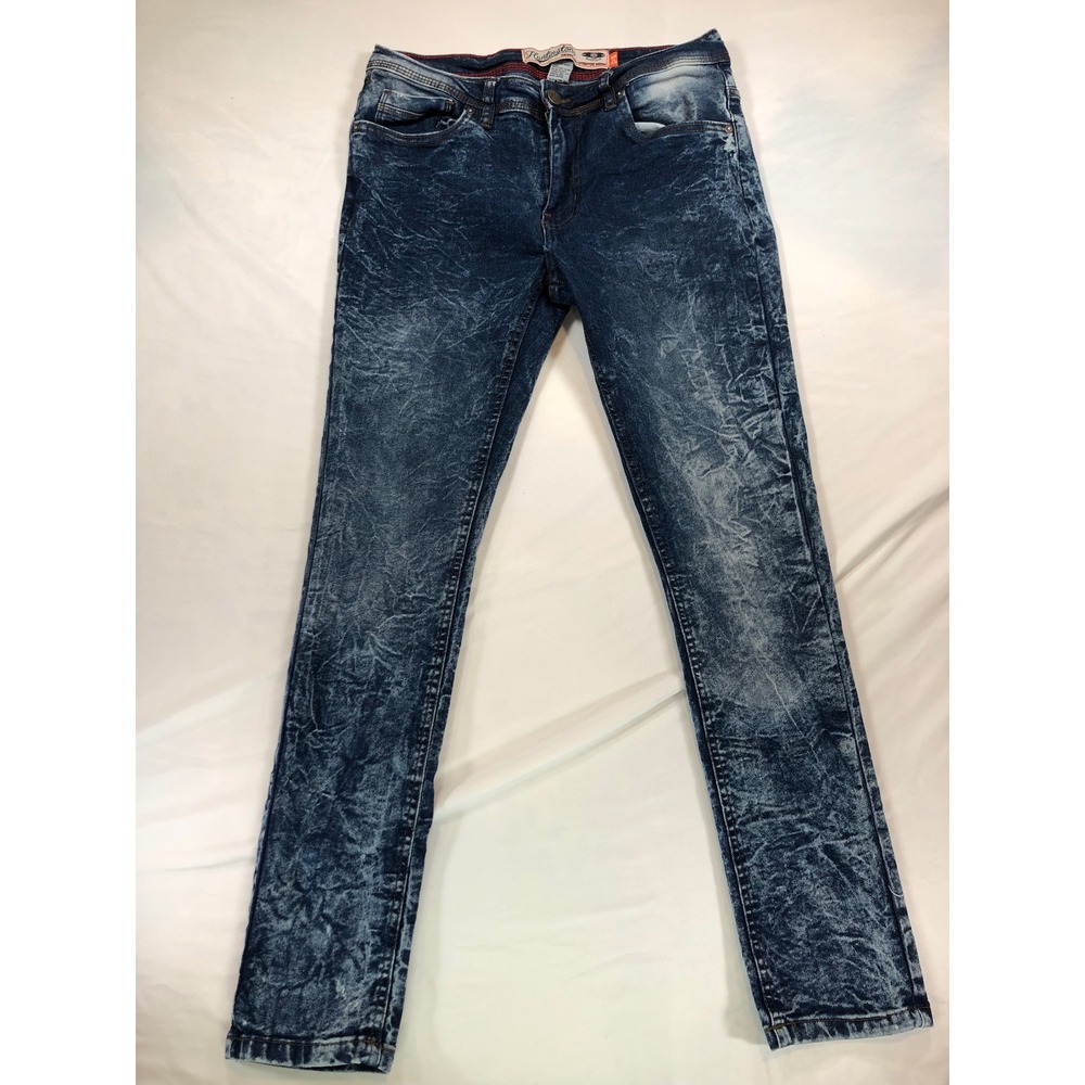 Huntington Beach Club Mens Skinny Stretch Denim Acid Wash Blue Jeans 30x30